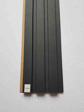 Стеновая реечная панель МДФ 117х12х2800 мм Антрацит черный СП12117-26 Киев