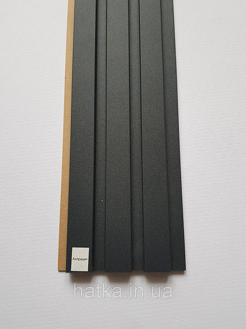 Стінкова ремінна панель МДФ 117х12х2800 мм Антрацит чорний СП12117-26 Київ - фото 1