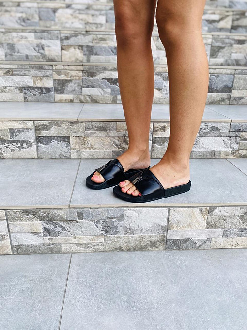 Flex Шльопанці жіночі Flex чорні (літо шкіра натуральна) Коломыя - изображение 4