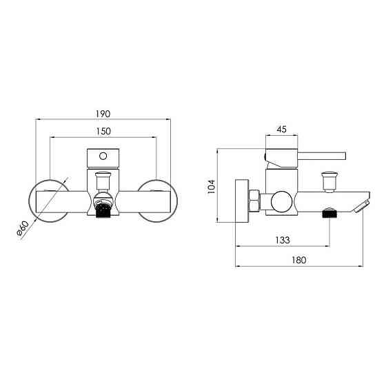 Змішувач для ванни VOLLE CRUZE pistola gris графіт 1547.030106 Київ