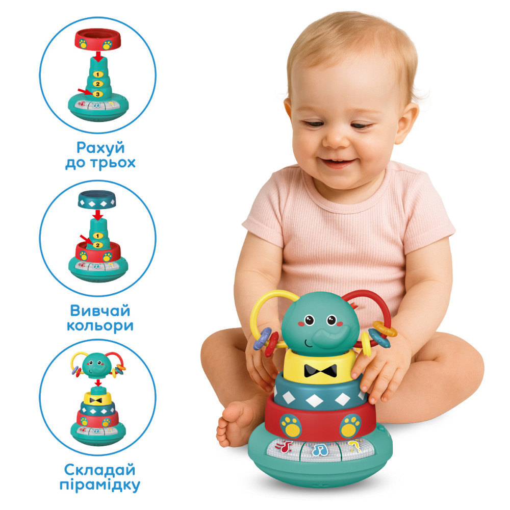 Інтерактивна іграшка, що розвиває, Kiddi Smart – Слоненя Грайко (українська) Днепр - изображение 6