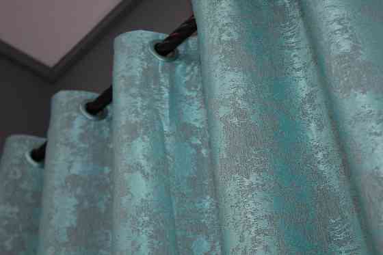 Комплект штор на люверсах VR-Textil Жаккард Sultan YL № 1292ш Бирюзовый 150х250 см 2 шт (37-0056) Киев