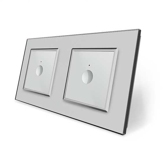 Сенсорний вимикач Sense 2 сенсора (1-1) Livolo сірий скло (VL-C7FC1/FC1-4IP) Коломия