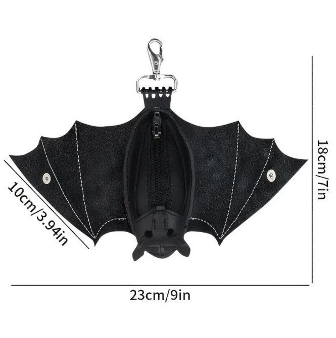 Кошелек для монет в форме летучей мыши с карабином PU кожа, чехол для мелочей на молнии Киев - изображение 3