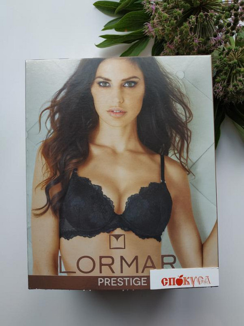 Бюстгальтер lormar prestige бежевий з мережива та пушап Славута - фото 6