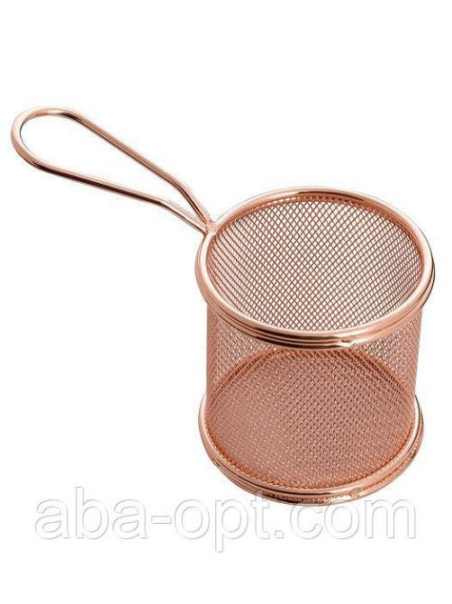 Кошик для подачі снеків бронзового кольору Ø 9 Н 12 см (шт) Одеса - фото 1