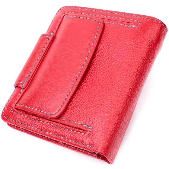 Кожаный яркий кошелек с монетницей для женщин ST Leather 19453 Красный Киев