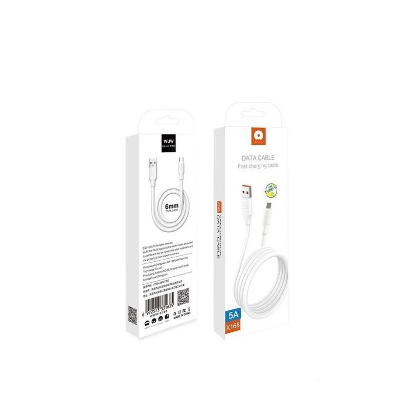 Кабель WUW-X168 USB Type-C 5А white Одеса - фото 2