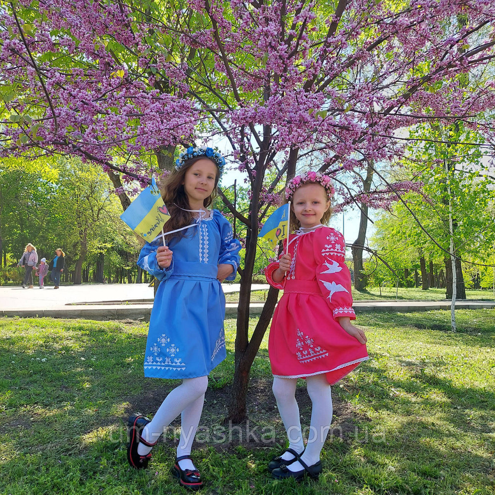 Плаття вишиванка рожеве з ластівками 104-158 Кривий Ріг - фото 4