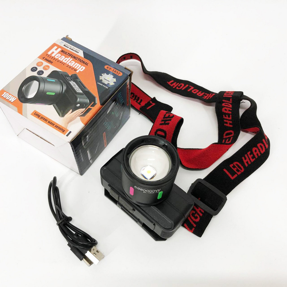 Налобний ліхтар bailong KX-1832-TG, Потужний акумуляторний налобний ліхтарик, Ліхтарик налобник DF-43 Львів - фото 17