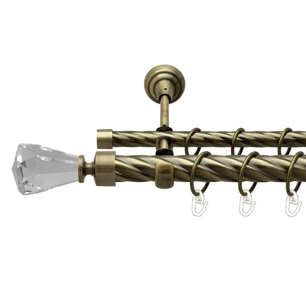 Карниз Orvit Лучетта металевий дворядний відкритий скручена труба кільце металеве Антик 25\16 мм 300 см (00-00018319) Львів - фото 1