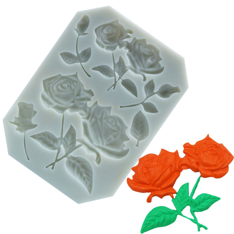 Молд силиконовый Розы 87 на 116 мм серый Киев - изображение 3
