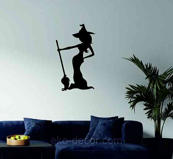 Декоративне настінне Панно «Ведьма», Декор на стіну 90*52 см, Чорний Київ