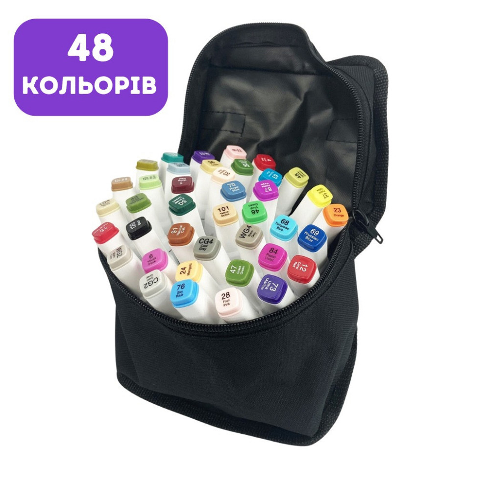 Набір двосторонніх маркерів Touch Smooth для скетчинга на спиртовій основі 48 штук Різнокольорові Кам'янець-Подільський - фото 2