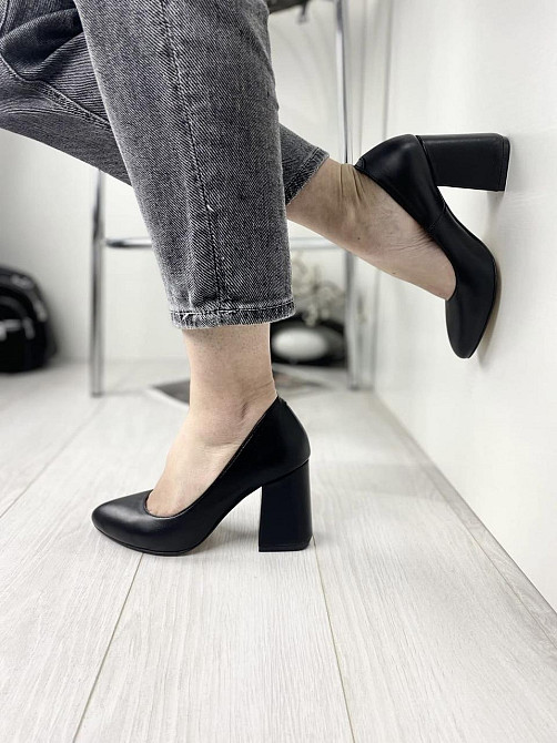 Nivelle Туфлі жіночі NIVELLE чорні натуральна шкіра каблук 9 см 39р. (3482) Коломия - фото 2