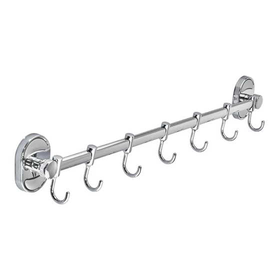 Планка с 7 подвижными крючками Zerix AFB-0115-7 (ZX5055) для удобного хранения Харьков