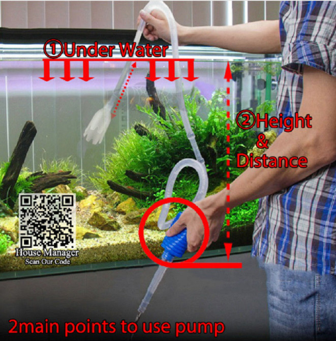 Сифон для чищення акваріума довжина - 135см, пластик Київ - фото 5