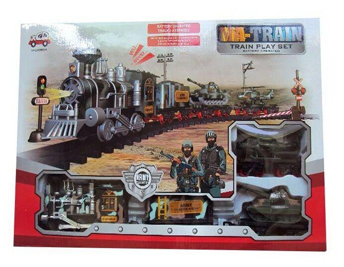 Залізниця MA-Train локомотив вантажний вагон вагони з вертольотом та танком (12789) Чернігів - фото 1