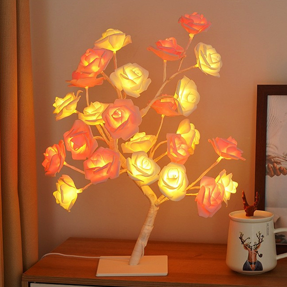 Настільний світильник Дерево з трояндами,від мережі,45см,24 LED,Теплий білий SBR Київ - фото 1