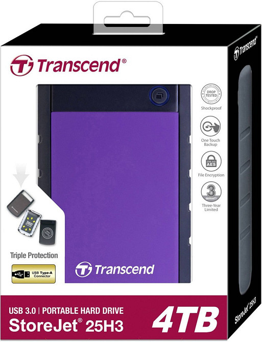 Зовнішній жорсткий диск 2.5" USB 4.0TB Transcend StoreJet 25H3 (TS4TSJ25H3P) ( 19746 ) Харків - фото 4