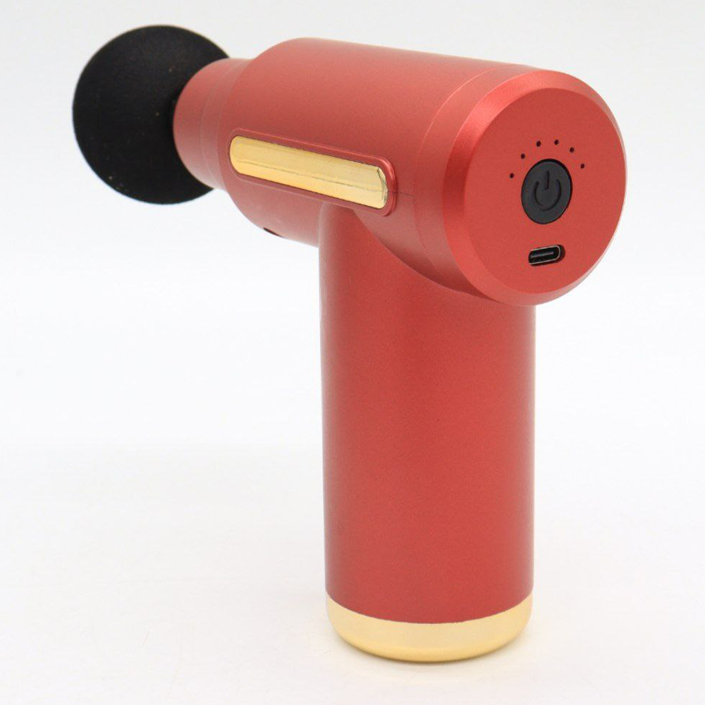 Перкуссионный массажер с 4 насадками Gun Massager, Красный / Ручной массажер / Массажер для тела Киев - изображение 7