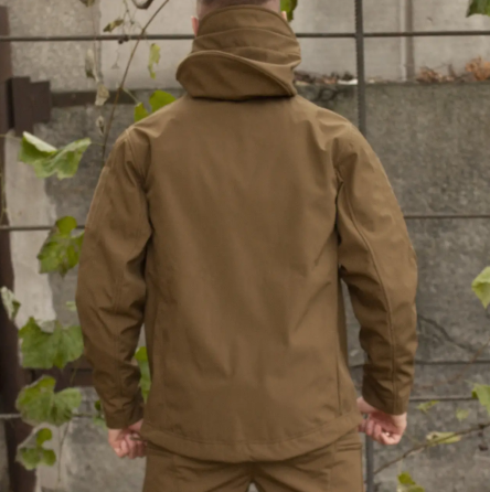 Армейская мужская демисезонная куртка койот Soft Shell, военная куртка софт шел с капюшоном Львов