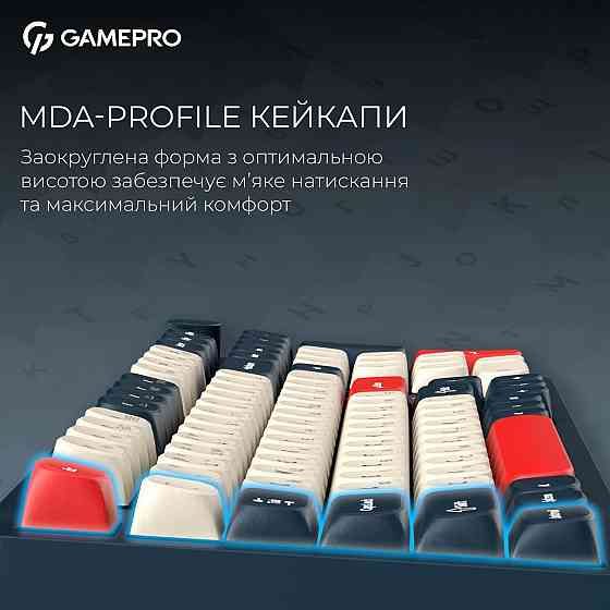 Клавіатура бездротова GamePro Asgard Drakkar Keychron Super Red Switch Blue (MK305BL) ( 18169 ) Харків