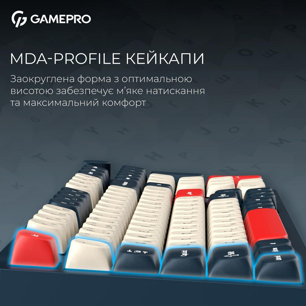 Клавіатура бездротова GamePro Asgard Drakkar Keychron Super Red Switch Blue (MK305BL) ( 18169 ) Харків - фото 6