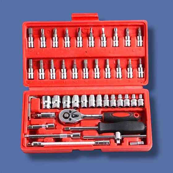 Набір інструментів 46 предметів у кейсі Автомобільний набір головок і тріскачка Київ