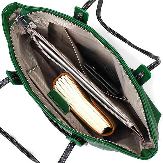 Сумка містка для жінок з натуральної шкіри Зелена (Vintage) Київ