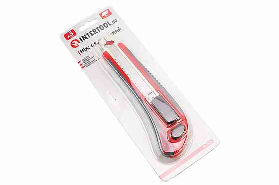 Ніж сегментний 18мм, металева напрямна, протиковзкий корпус HT-0508 Київ