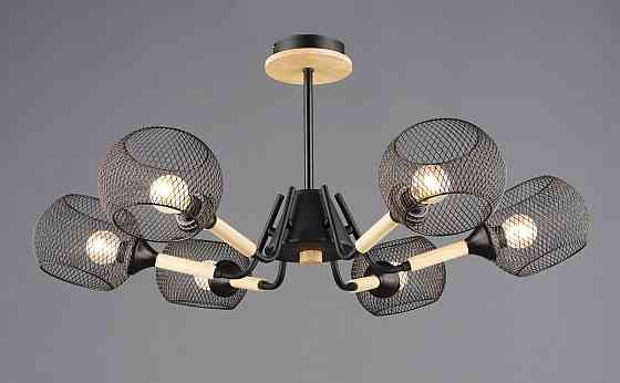 Люстра N6620/6 Чорний + Дерево Коломия