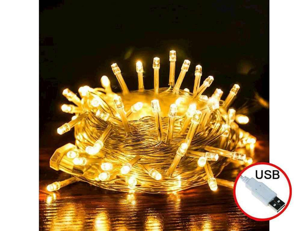 Гірлянда 50LED теплий білий 5м USB G00103 ТМ КИТАЙ Київ - фото 1