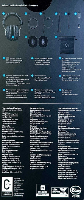 Навушники Logitech G PRO X Black 1 шт. Open Box! Харків - фото 6