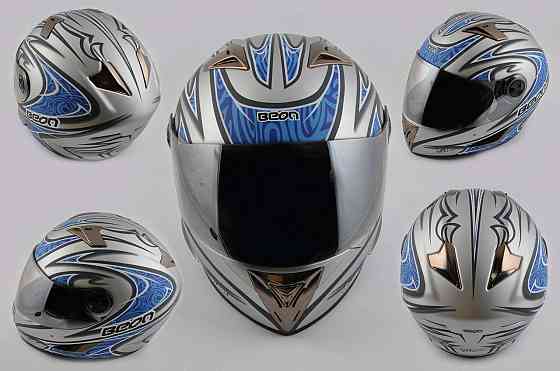 Шлем-интеграл (-500) (size:M, синий матовый, зеркальный узор, BLADE) Мукачево