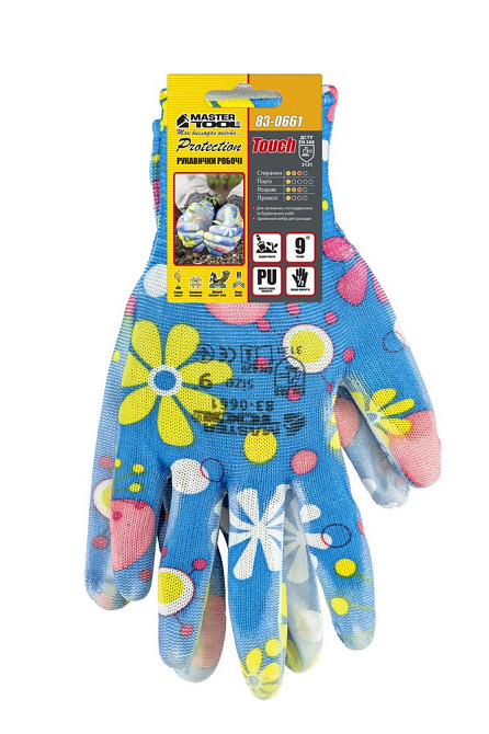 MASTERTOOL Рукавички безшовні трикотажні MASTERTOOL "Волошка" з поліуретановим покриттям долоні Киев - изображение 4