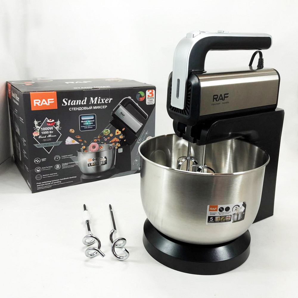 Миксер с различными скоростями RAF R.6652 1000 Вт 3.5 л, Ручной миксер для приготовления пищи KI-51 Львов - изображение 7