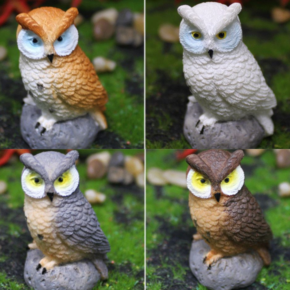 Декоративна фігурка Сова 5.5 х 3.3 см для міні-саду, флораріуму, мікроландшафту Коричневий Одеса - фото 2