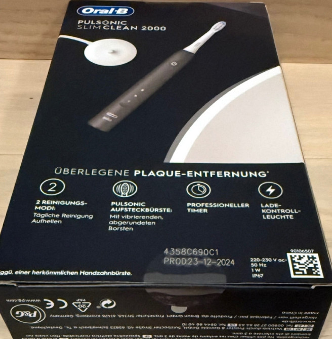 Oral-B Pulsonic SlimClean 2000 Black – звукова зубна щітка. Київ - фото 2