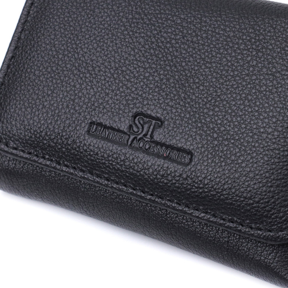 Красивое женское портмоне с монетницей из натуральной кожи ST Leather 22728 Черный Киев - изображение 9