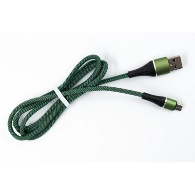 Дата кабель USB 2.0 AM to Micro 5P 1.0m fabric green Dengos (NTK-M-MT-JEANS) Винница - изображение 1