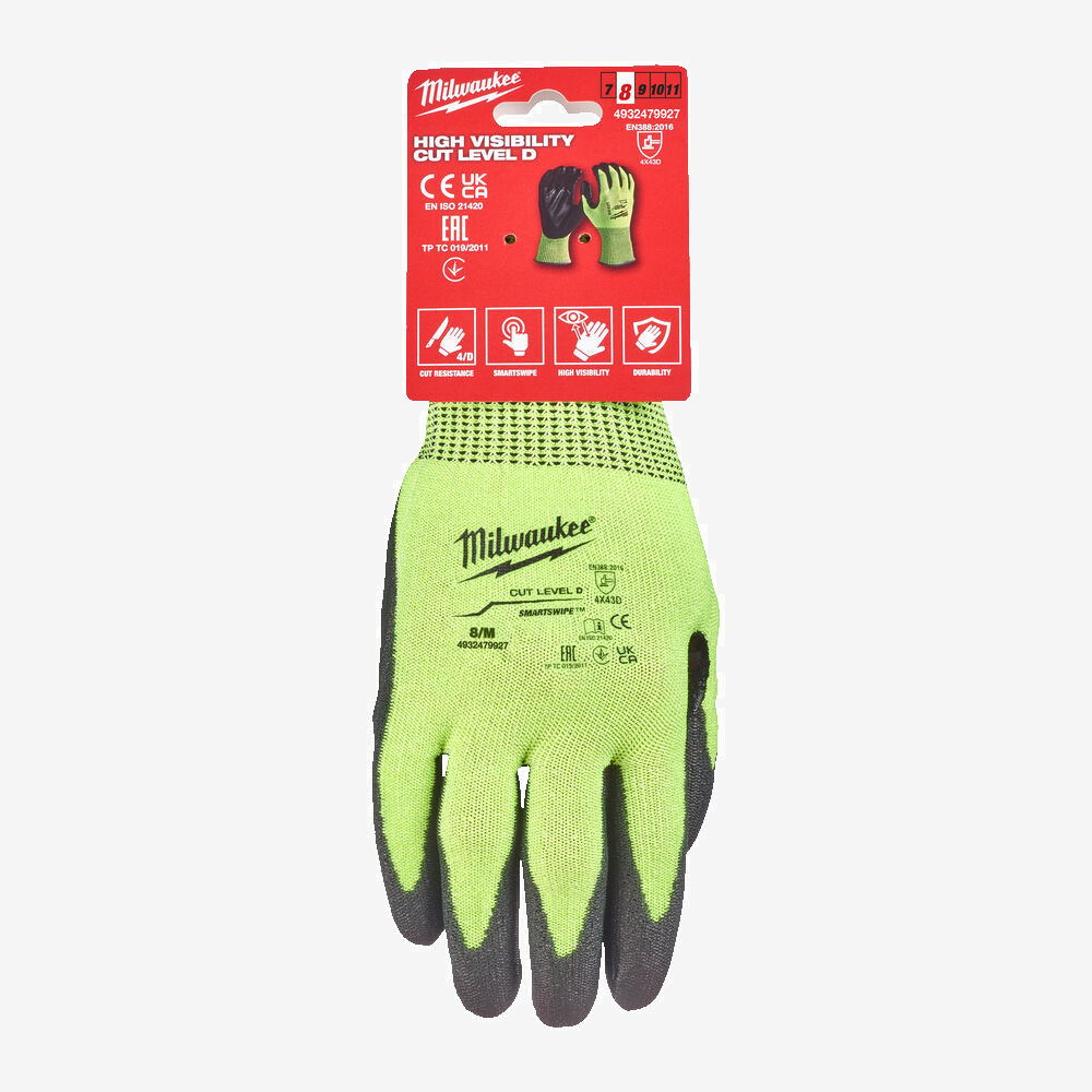 Рукавиці сигнальні MILWAUKEE з опором порізам 4/D рівня, 8/M Одеса - фото 2