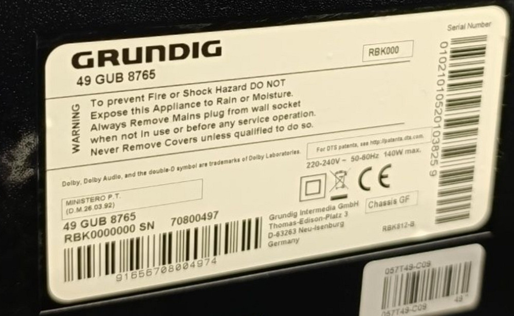 Телевізор GRUNDIG 49* 4K Smart TV Wi-Fi T2 / 49*gub 8765 Харків - фото 2