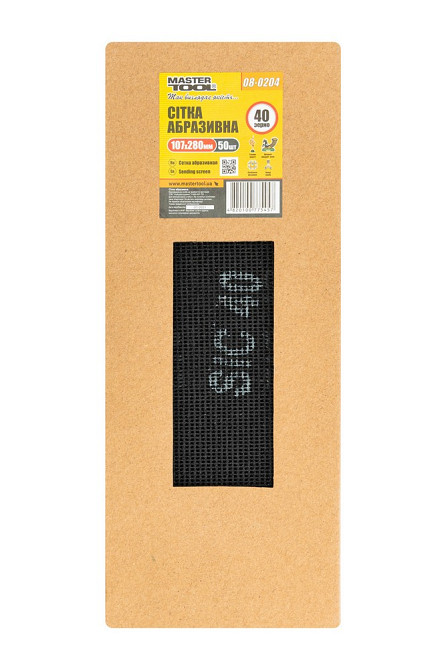 MASTERTOOL Сітка абразивна MASTERTOOL зерно 40 107х280 мм 50 шт 08-0204PC Коломыя - изображение 6