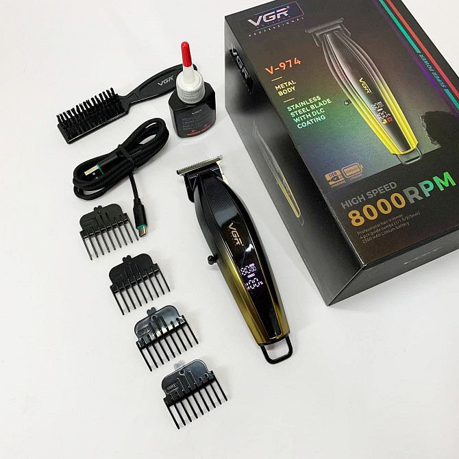 Триммер для стрижки волос мощный VGR V-974, Машинка-тример для стрижки беспроводная SB-58 Львов - изображение 9