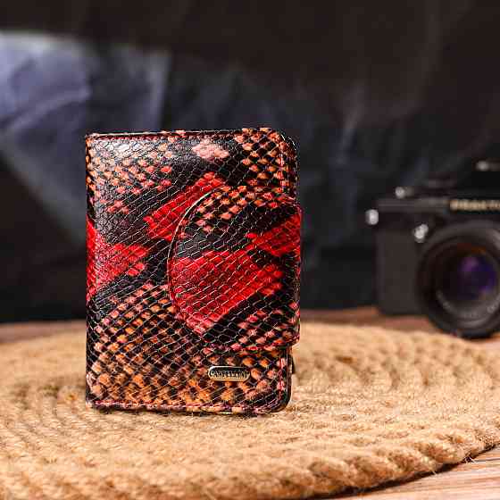 Невеликий жіночий гаманець з натуральної шкіри з тисненням під змію CANPELLINI 21667 Різнокольоровий Київ