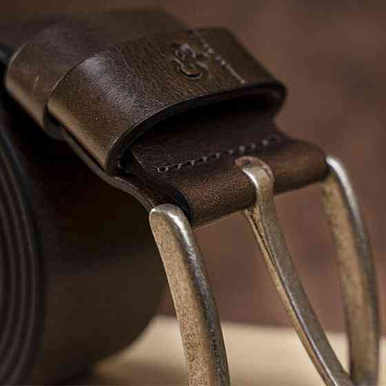 Ремінь чоловічий з круглою пряжкою Капучіно (GRANDE PELLE) Київ