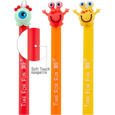 Ручка шариковая Yes Funny monsters автоматическая 0,7 мм синяя (412006) Винница - изображение 4