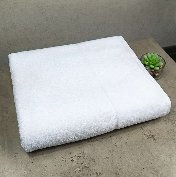 Великий банний рушник махровий GM Textile 100x150 см Преміум якості Milado 550 г/м2 (Білий) Суми - фото 1