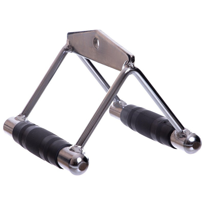 Рукоятка для тяги к животу (узкий параллельный хват) обрезиненная Zelart 2730 хром Киев - изображение 2